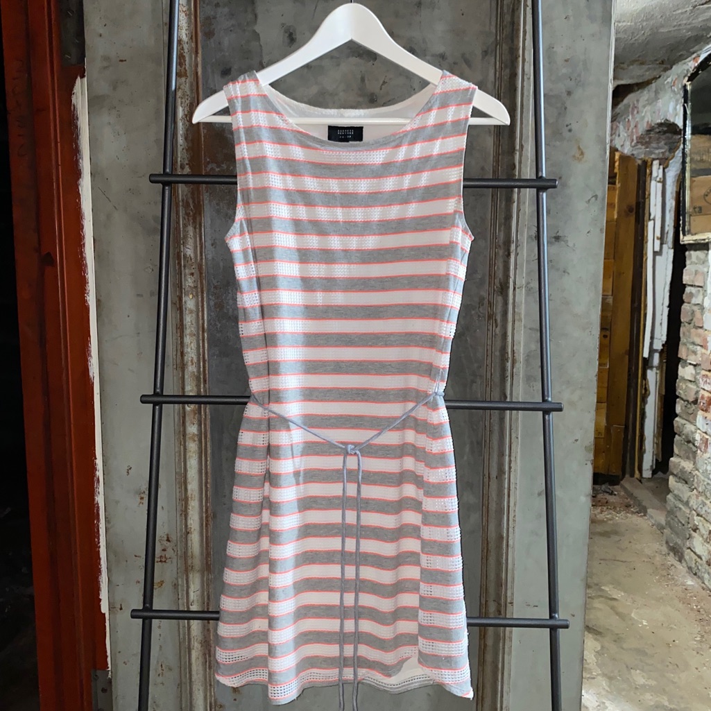 Barneys New York Co-Op Striped Grey Mini Dress